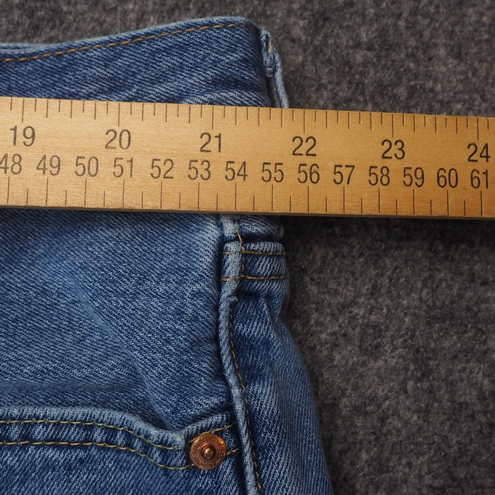 Levi's 550 Jeans Mens 48x29 Relaxed Fit Blue Solid Denim Casual Workwear Classic